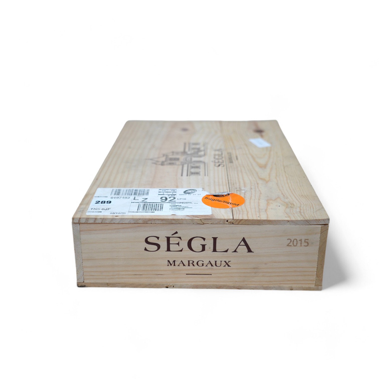 A sealed case of six bottles of Chateau Rauzan Segla 2015. Condition - good